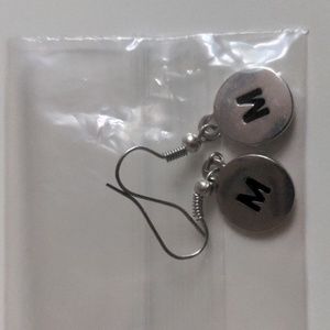 NWOT Initial 'M' earrings